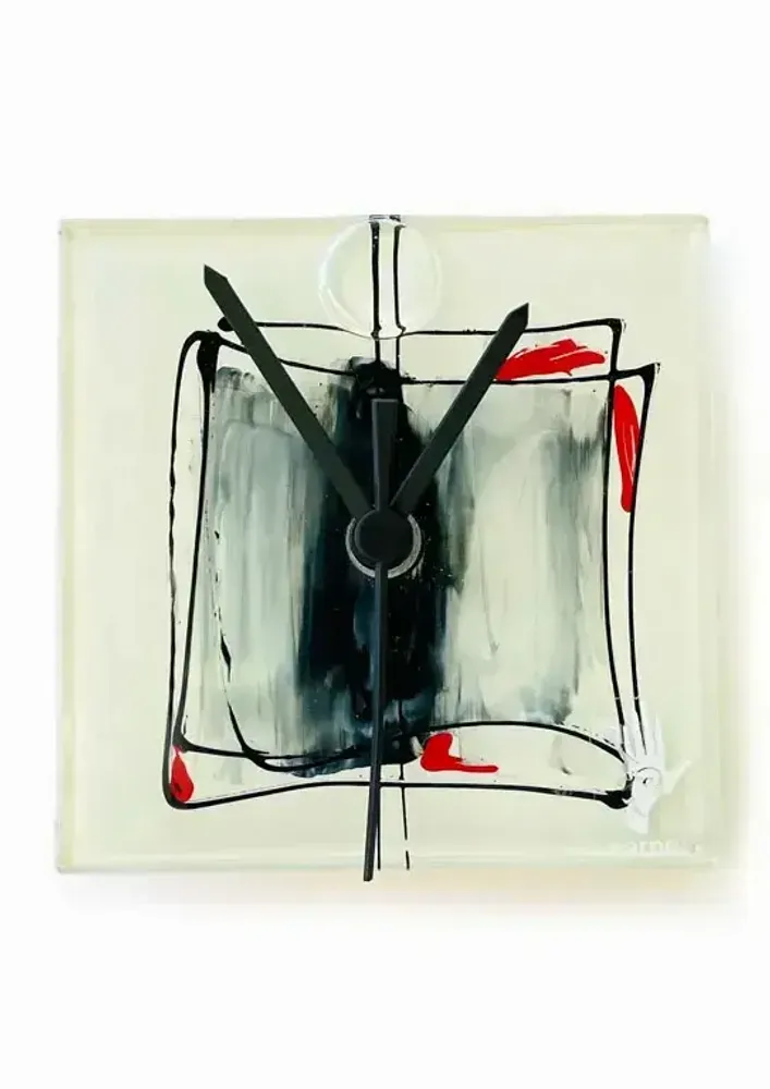 Clocks - Amasonas grey-silver wall clock 10x70 cm - CARNEOL GLASS