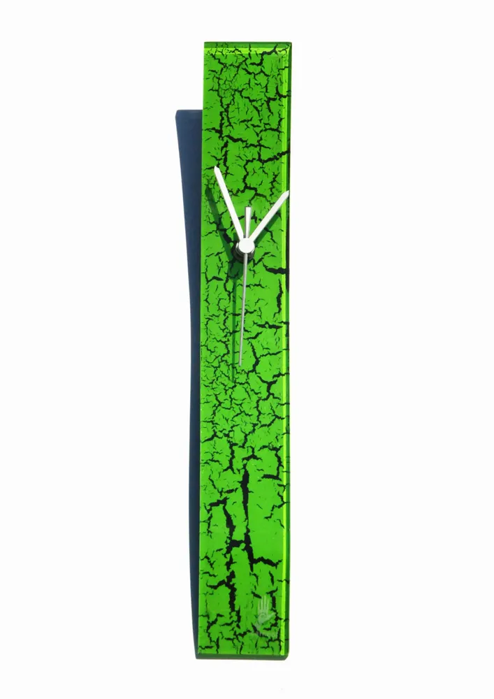 Clocks - Crackled gold wall clock 10x74 cm - CARNEOL GLASS