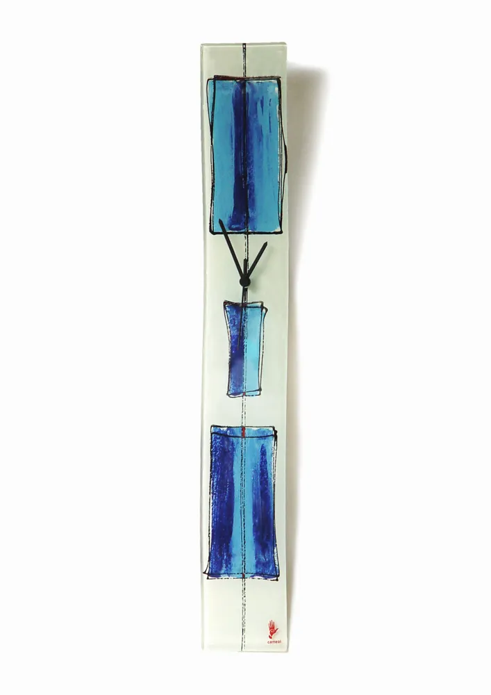 Clocks - Cubie white-grey wall clock 10x41 cm - CARNEOL GLASS