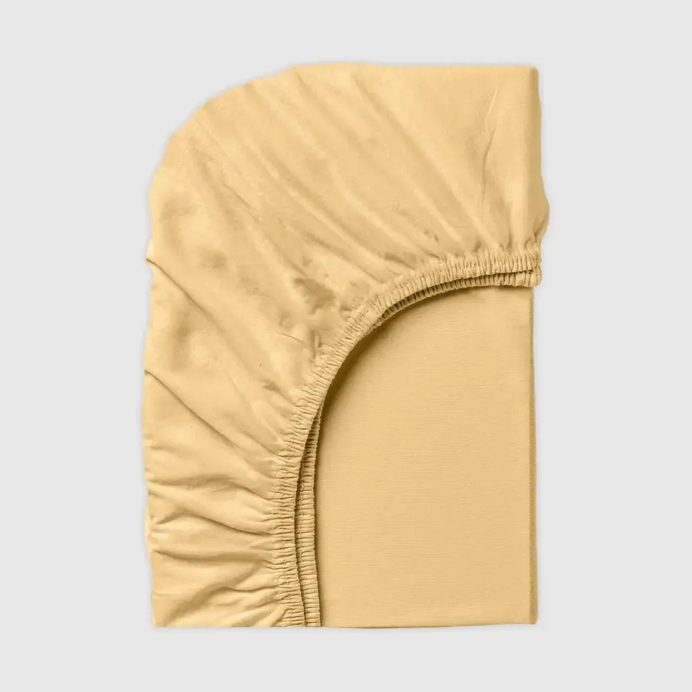 Bed linens - Jersey fitted sheet 180/200/25cm, yellow - DILIOS