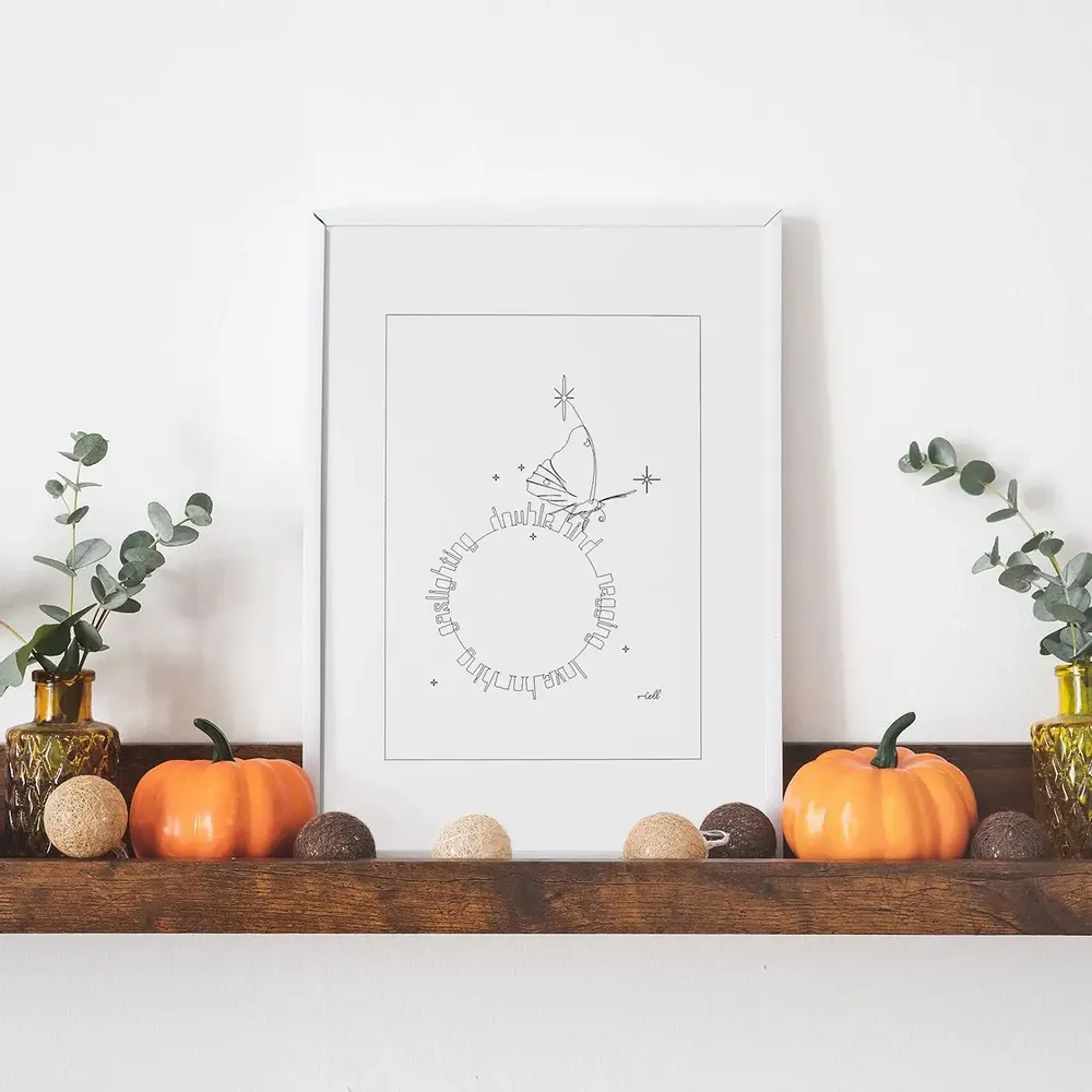 Objets de décoration - Tirage A3 - Illustration minimaliste - COSETTE ET LES LYS
