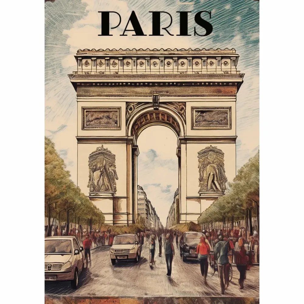 Objets de décoration - Affiche Arc de Triomphe Vintage - ËME CULTURE ART