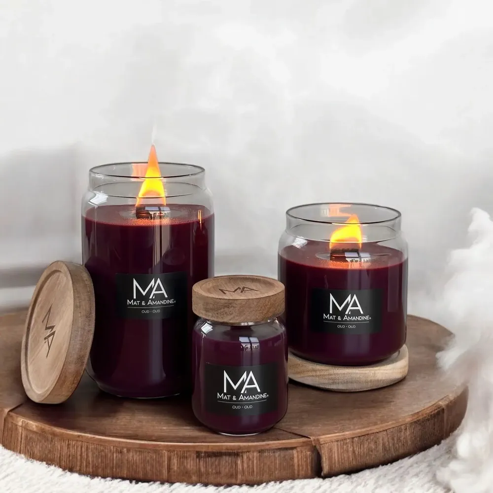 Decorative objects - OUD - Scented Candle (Small Jar) - MAT AMANDINE