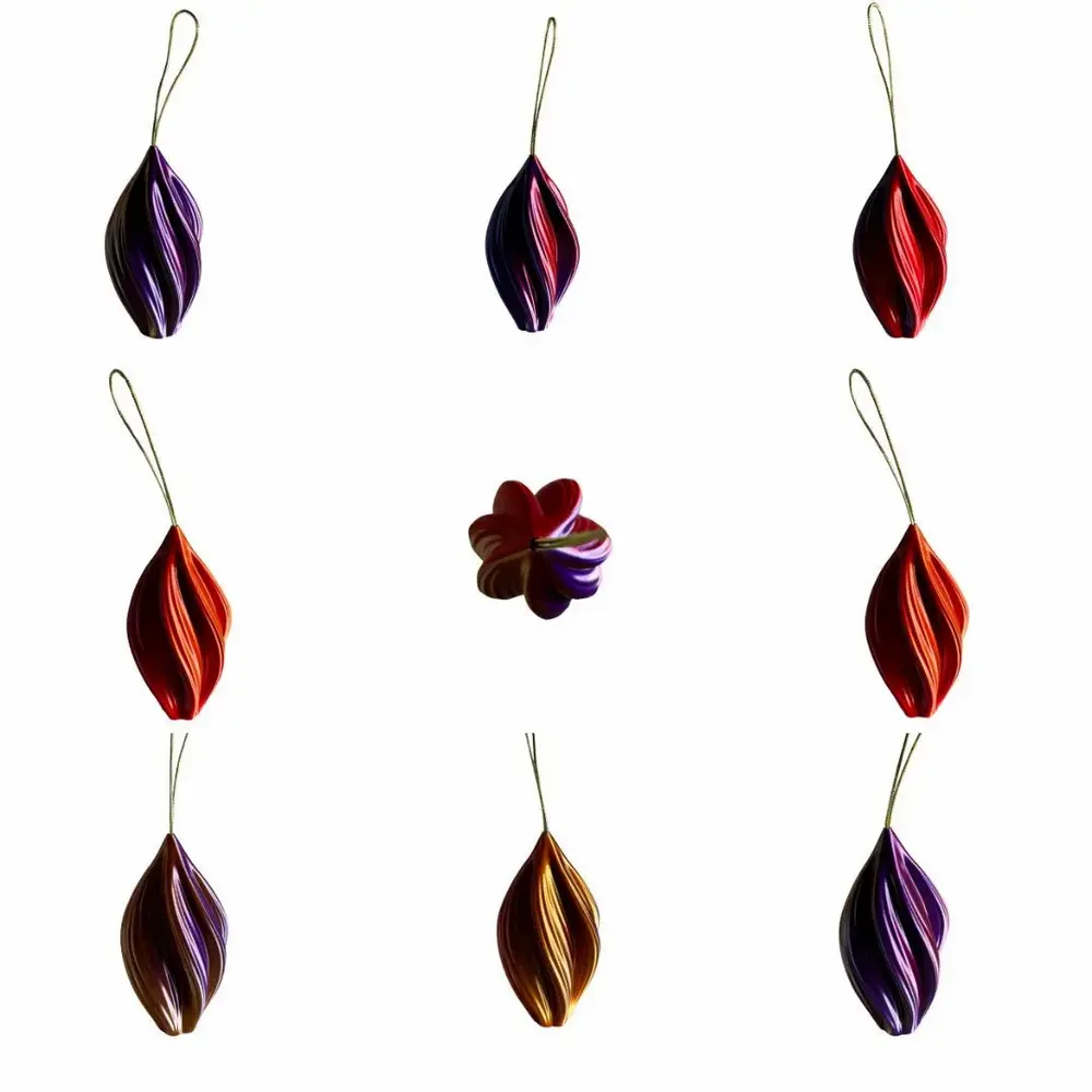 Autres décorations de Noël - Ensemble de décorations pour sapin de Noël | or/violet/rouge - AUURA