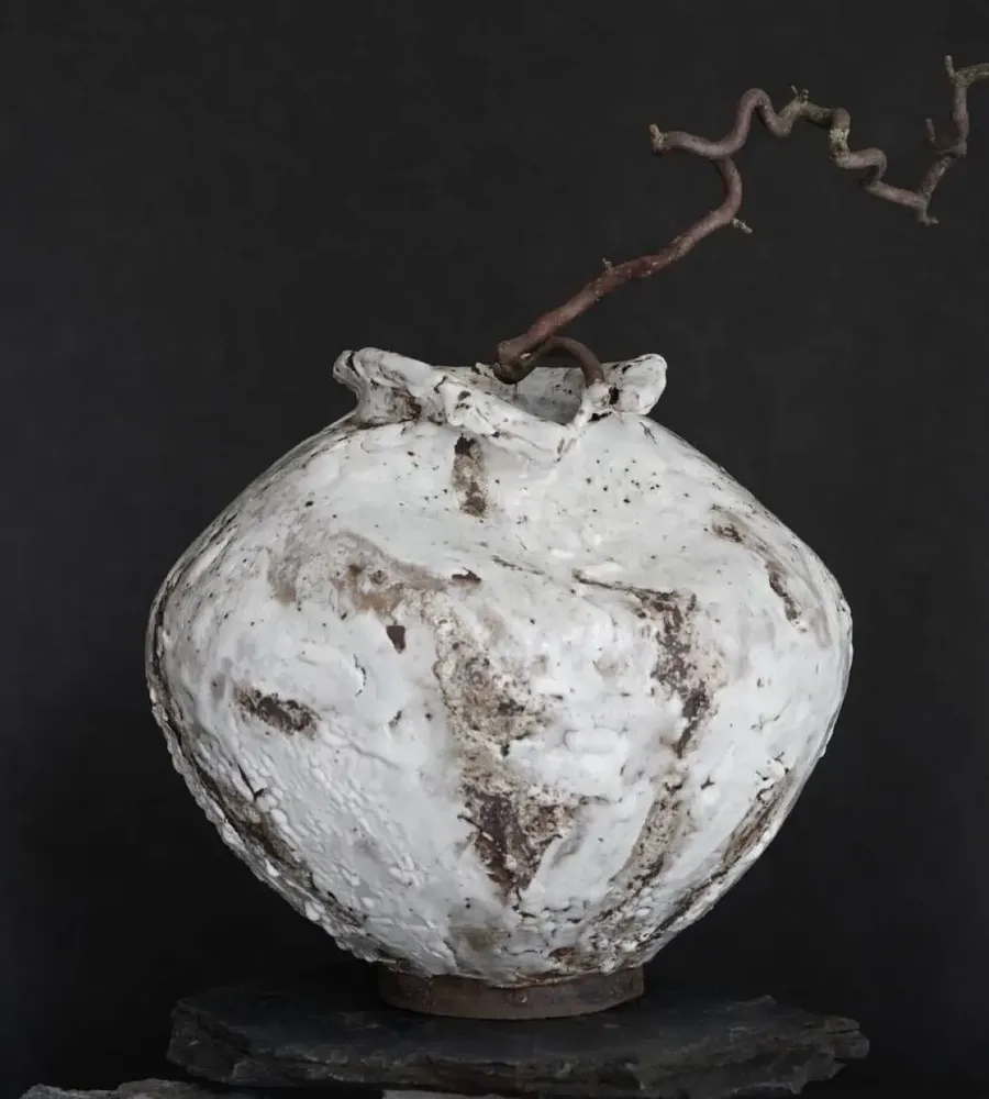 Vases - Vase blanc III, Céramique sauvage - GALERIE SANA MOREAU