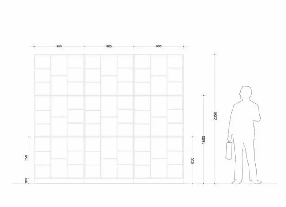 Bookshelves - Made-to-measure modular Shelving System model Cosmopol - JL STUDIO