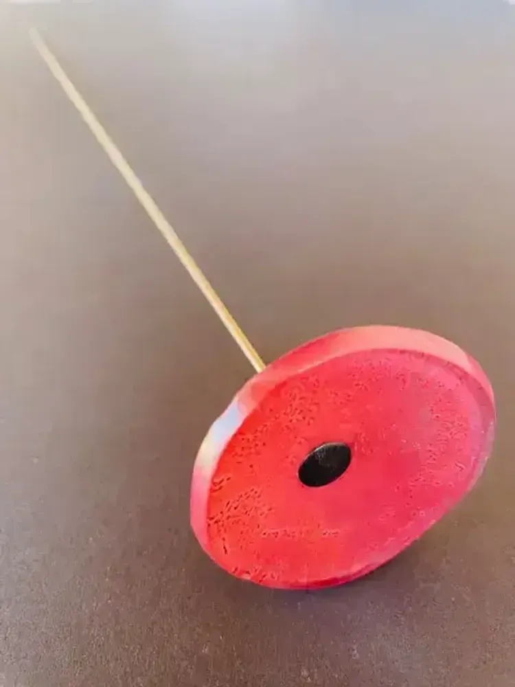 Décorations florales - Petite fleur ronde en verre pour l'extérieur de couleur rose avec tige en acier inoxydable de 43 cm - CARNEOL GLASS