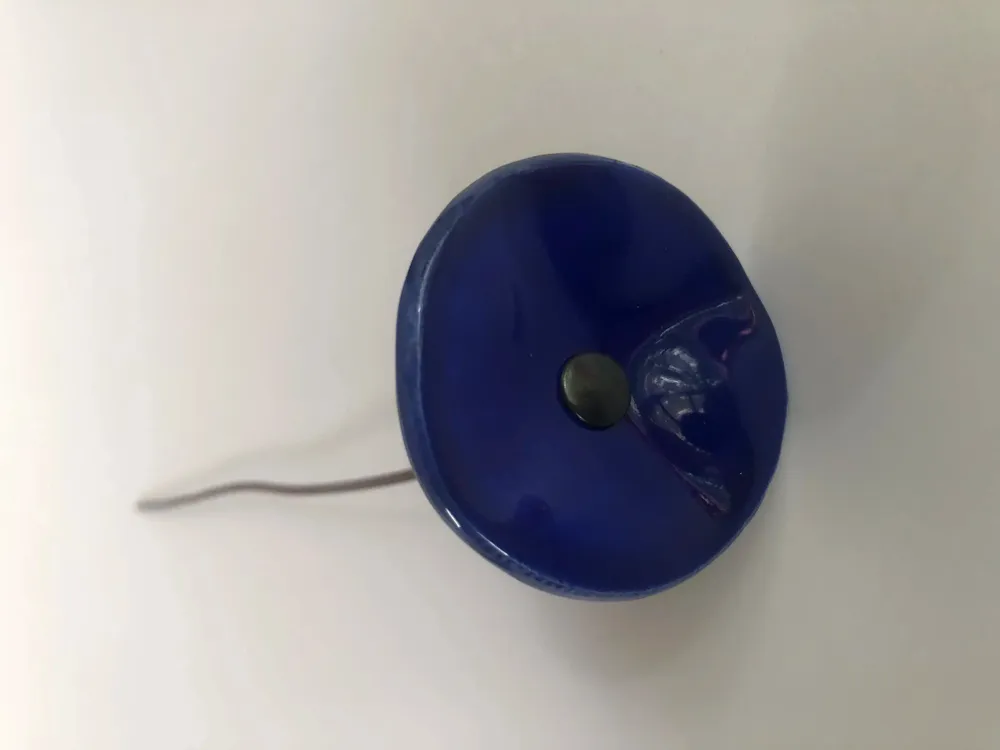 Floral decoration - Small Glass Flower For Outside In D.Blue On Flexible Stem - CARNEOL GLASS