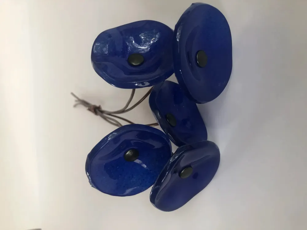 Floral decoration - Small Glass Flower For Outside In D.Blue On Flexible Stem - CARNEOL GLASS