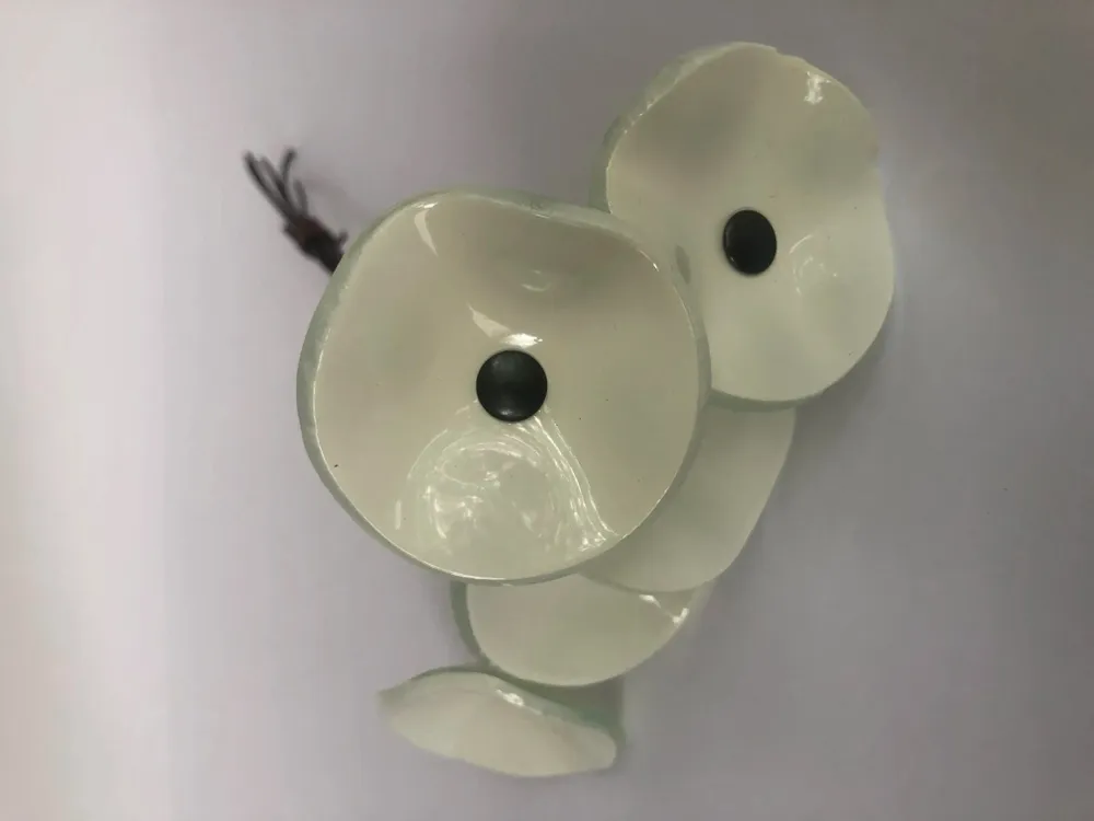 Floral decoration - Small Glass Flower For Outside In White On Flexible Stem - CARNEOL GLASS