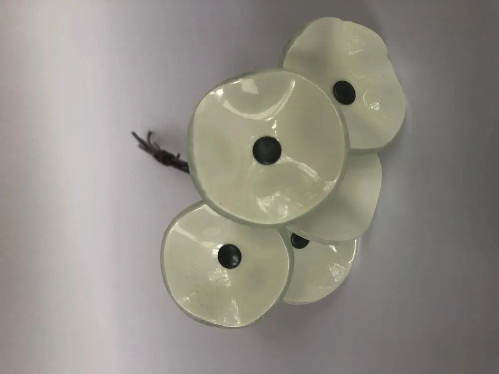 Floral decoration - Small Glass Flower For Outside In White On Flexible Stem - CARNEOL GLASS