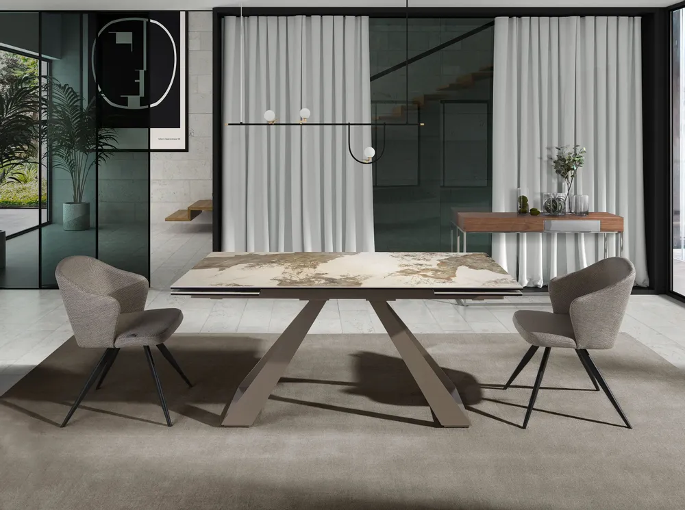 Chaises - Chaise de table à manger rembourrée en tissu gris - ANGEL CERDÁ