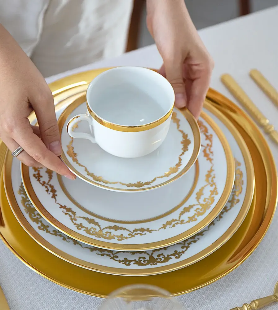 Assiettes de réception - Imperio Gold assiettes en porcelaine - PORCEL