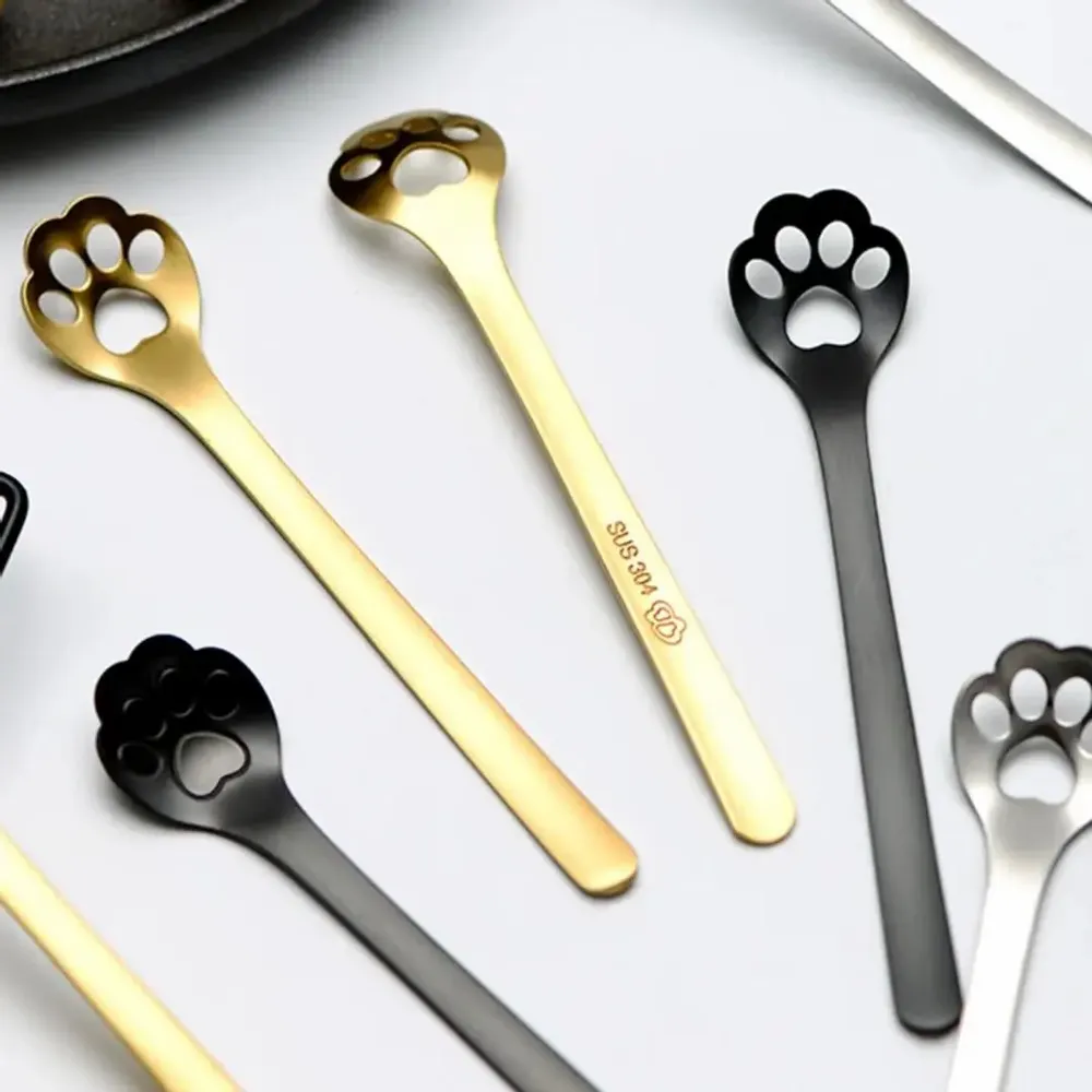Tea and coffee accessories - Cat's paw spoon - 4 colors - Tea, Coffee or Dessert - SOSTRAW & SMARTTHINGS