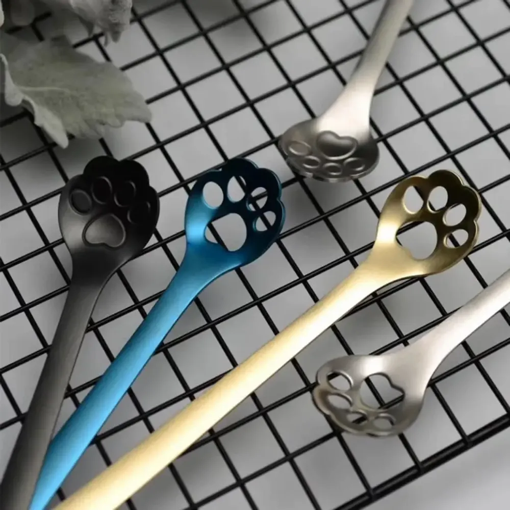 Tea and coffee accessories - Cat's paw spoon - 4 colors - Tea, Coffee or Dessert - SOSTRAW & SMARTTHINGS