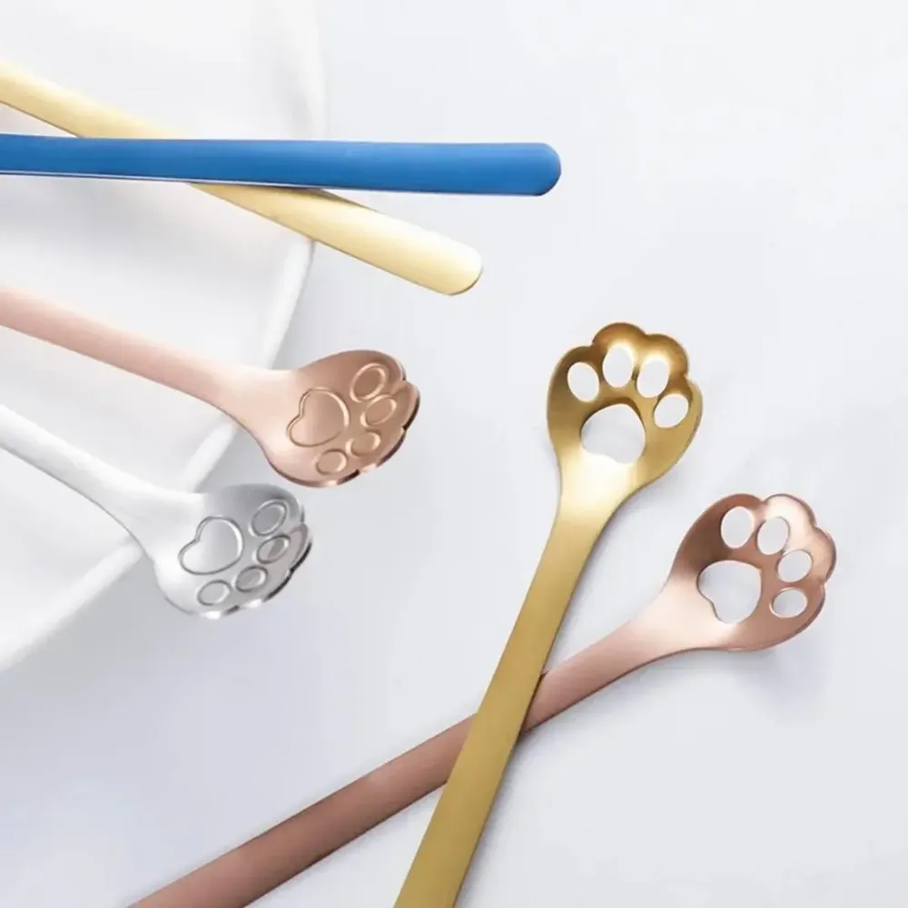 Tea and coffee accessories - Cat's paw spoon - 4 colors - Tea, Coffee or Dessert - SOSTRAW & SMARTTHINGS