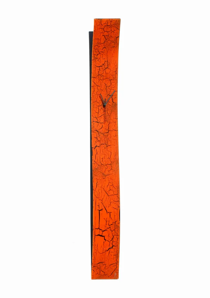 Horloges - Horloge murale orange craquelée 12x115 cm - CARNEOL GLASS