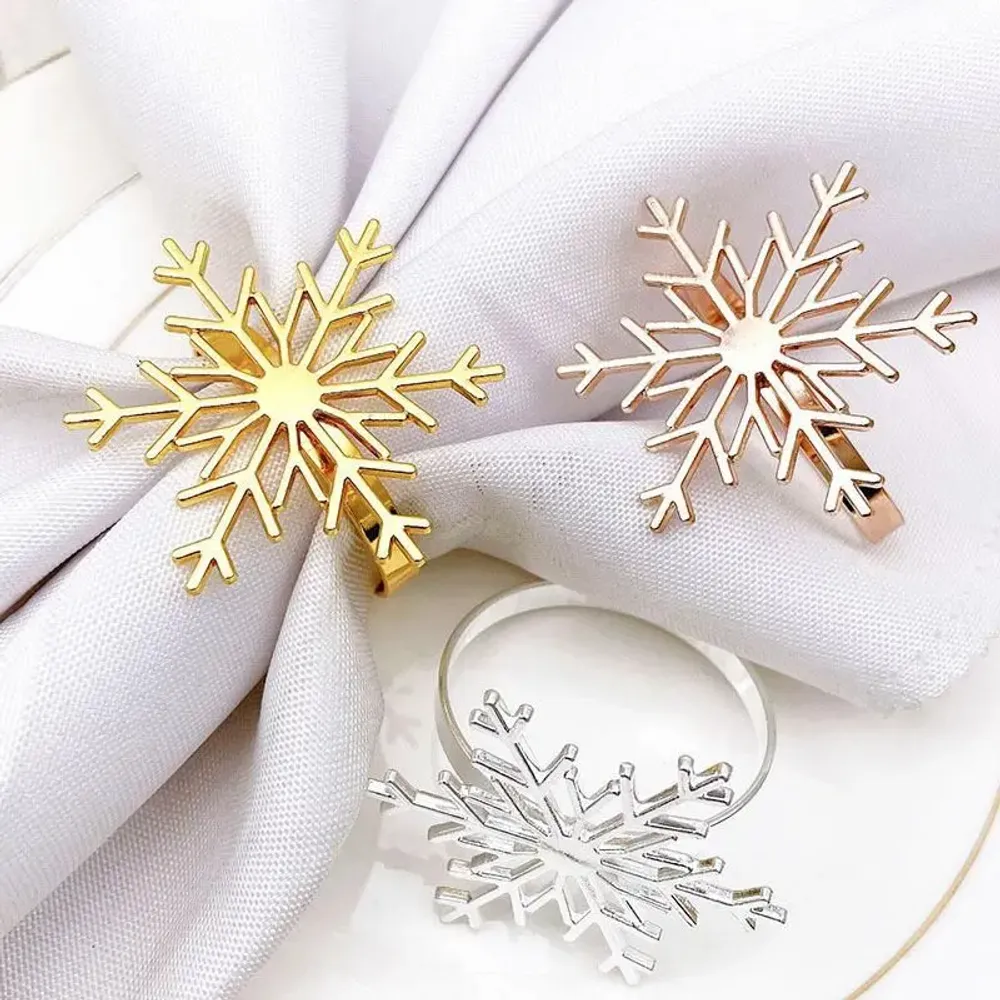 Christmas table settings - Napkin ring - Christmas snowflake - silver or gold - SOSTRAW & SMARTTHINGS