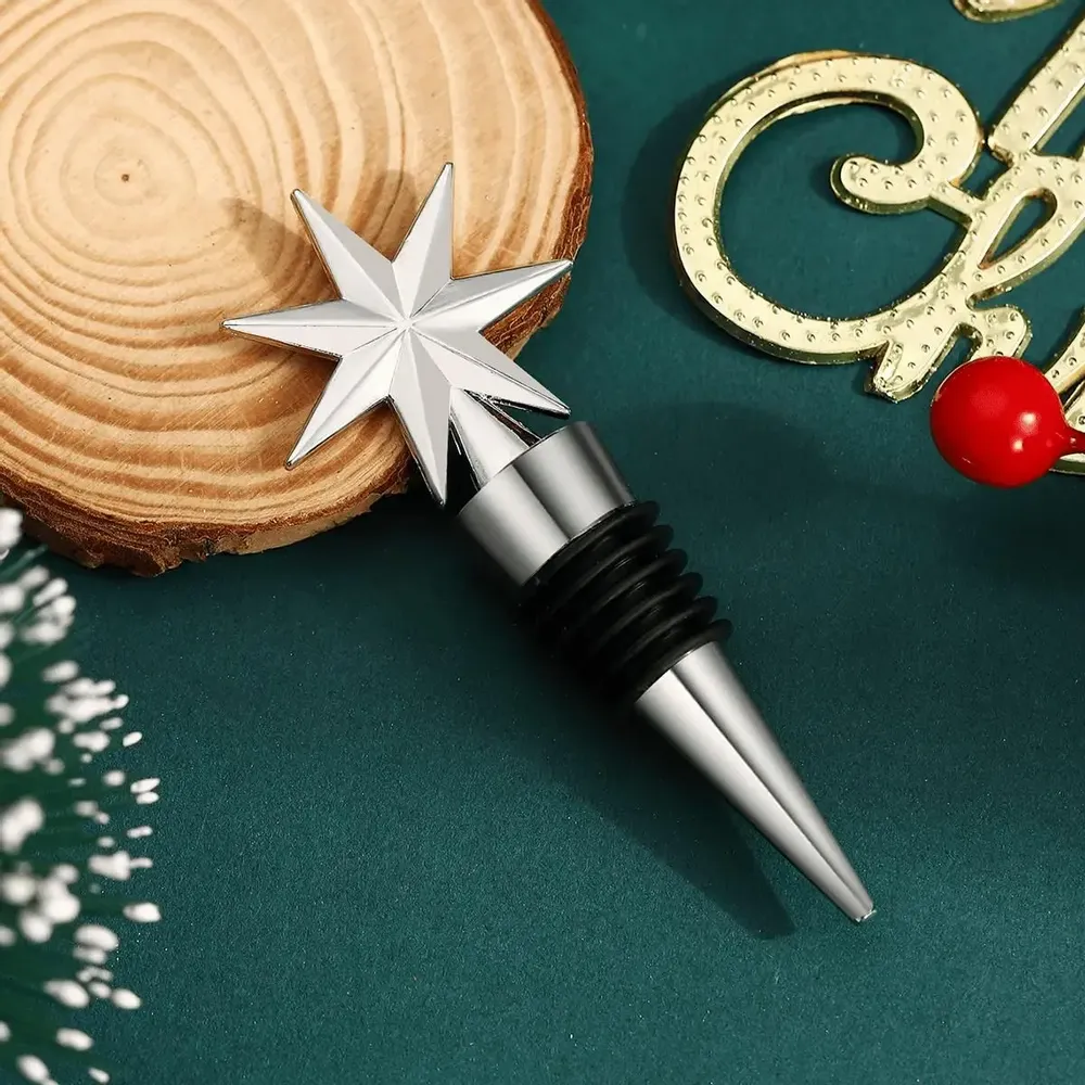 Décorations pour tables de Noël - Bouchon de bouteille Noël – Étoile, Père Noël, Voiture – Or ou Argent - SOSTRAW & SMARTTHINGS