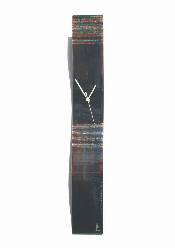 Clocks - Blur black-rainbow wall clock 10x70 cm - CARNEOL GLASS