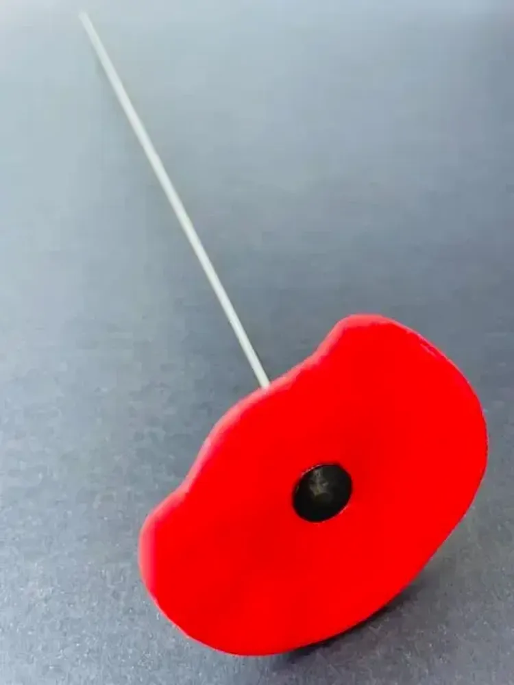 Floral decoration - Round small glass flower for indoor use in red color - CARNEOL GLASS