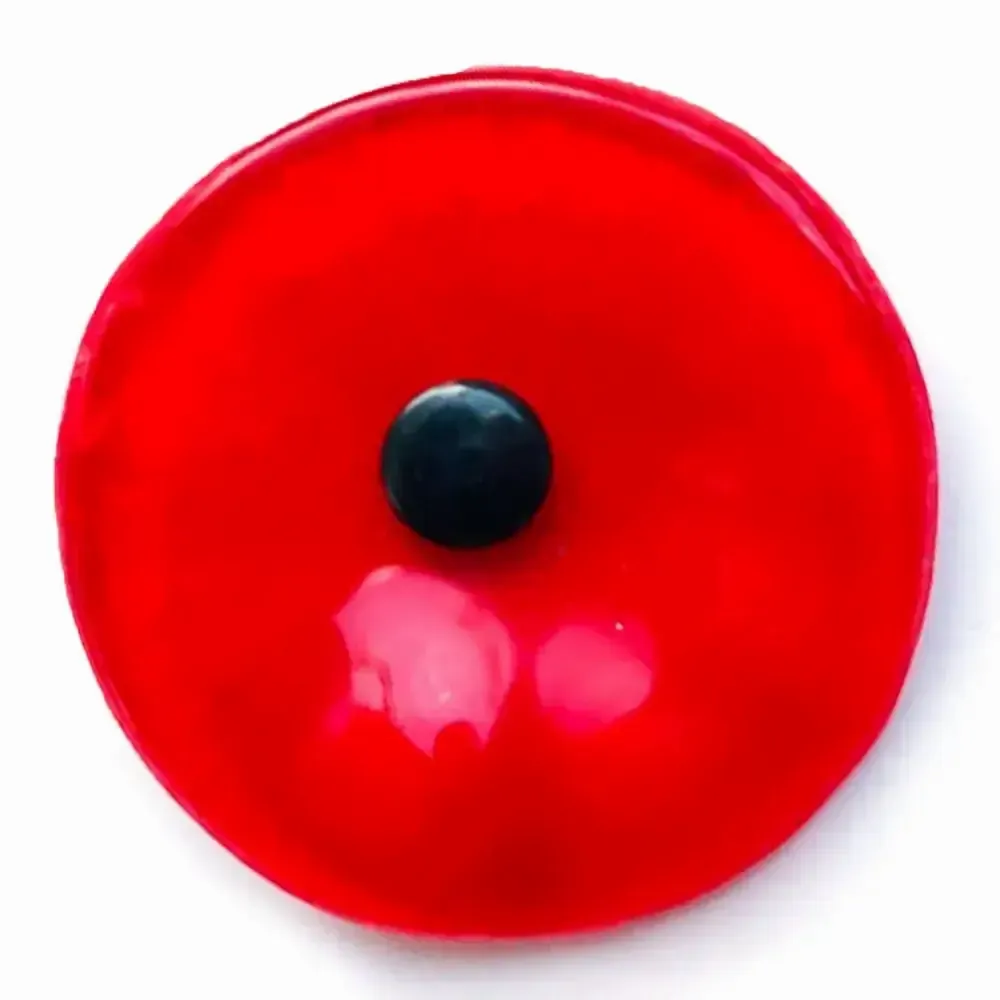 Floral decoration - Round small glass flower for indoor use in red color - CARNEOL GLASS