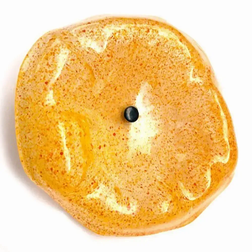 Décorations florales - Fleur en verre en forme d'entonnoir de taille moyenne pour une utilisation en extérieur de couleur transparente, jaune, orange avec une tige en acier inoxydable de 1 mètre - CARNEOL GLASS