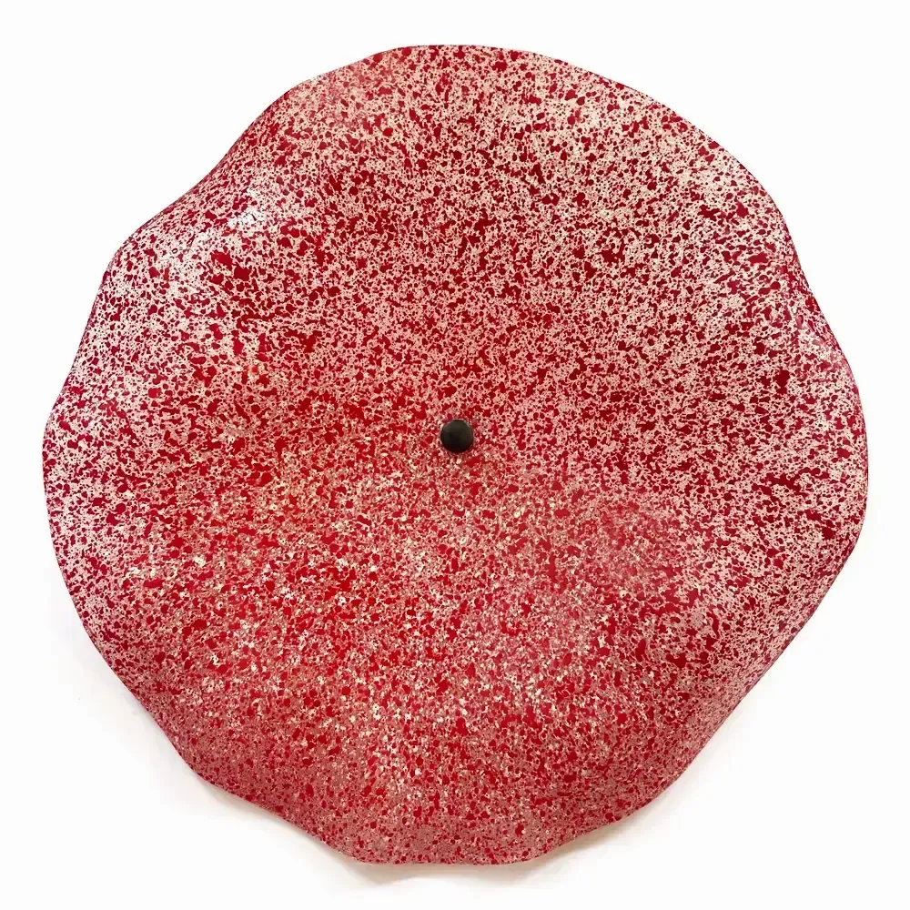 Floral decoration - Large size glass flower for outdoor use in transparent, white, red colour with 1 meter stainless steel stem - CARNEOL GLASS