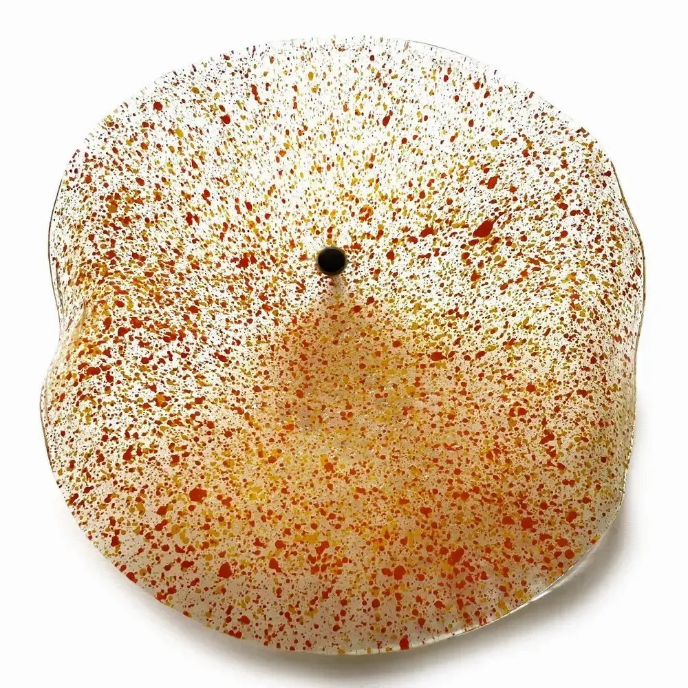 Décorations florales - Fleur en verre de grande taille pour l'extérieur de couleur transparente, jaune, orange avec tige en acier inoxydable de 1 mètre - CARNEOL GLASS