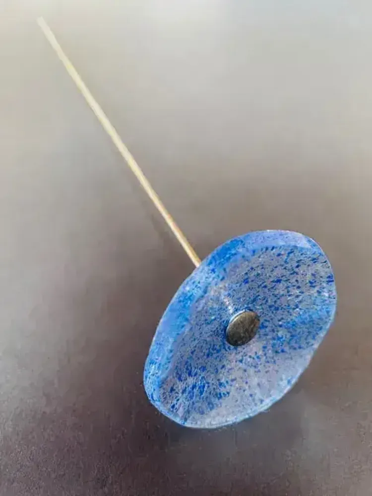 Floral decoration - Small glass flower for in transparent, dark blue colour - CARNEOL GLASS