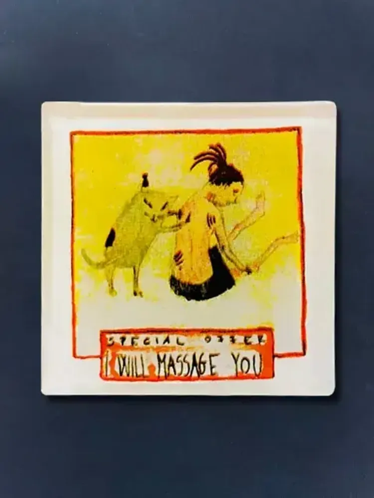 Decorative objects - A discreet request for a massage. Magnet - CARNEOL GLASS