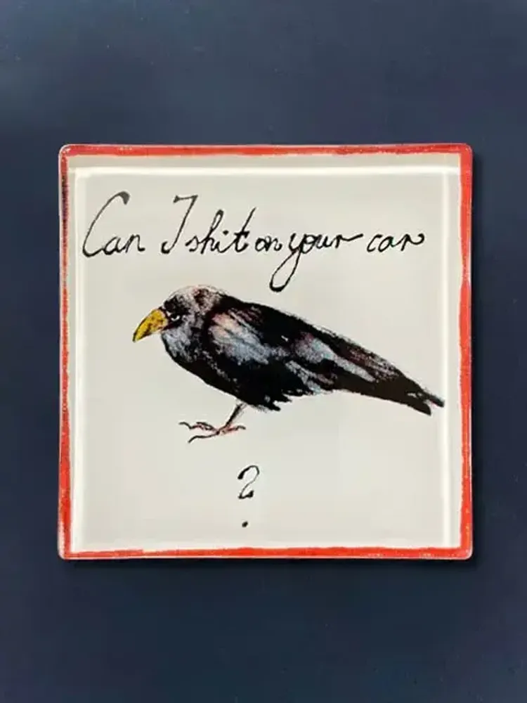 Decorative objects - Bird shitting on a car magnet - CARNEOL GLASS