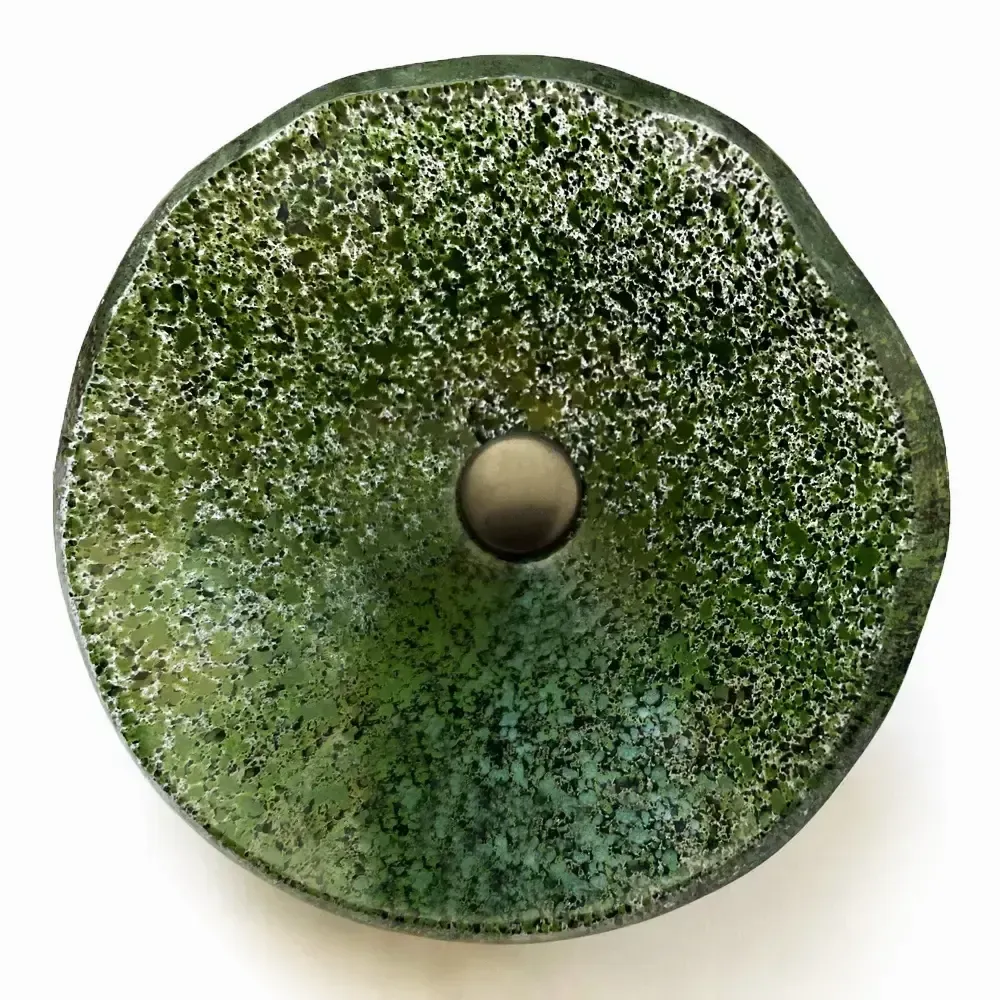 Décorations florales - Fleur de calebasse en verre de taille moyenne pour extérieur de couleur transparente, verte, noire avec tige en acier inoxydable de 43 cm. - CARNEOL GLASS