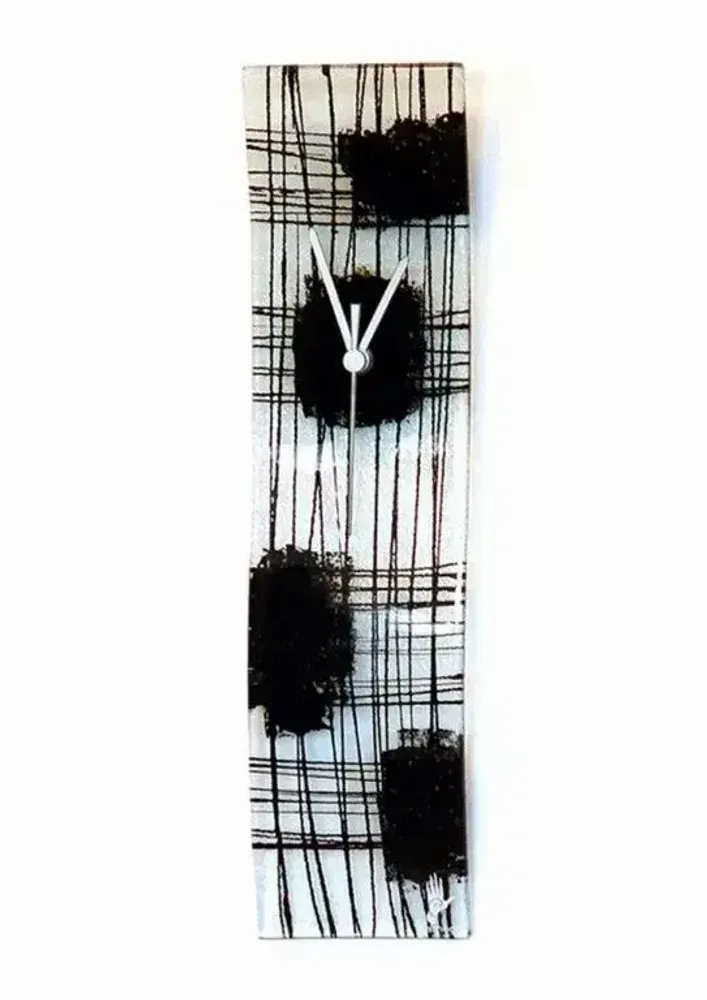 Horloges - Horloge murale noire transparente naturelle en 10x41 cm - CARNEOL GLASS