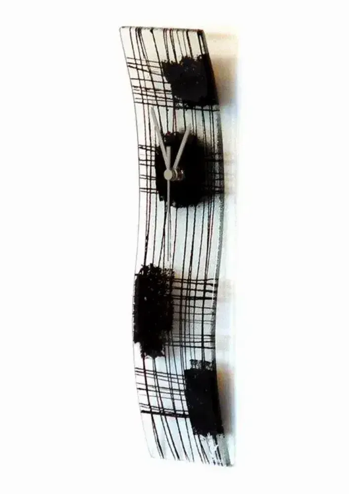 Horloges - Horloge murale noire transparente naturelle en 10x41 cm - CARNEOL GLASS