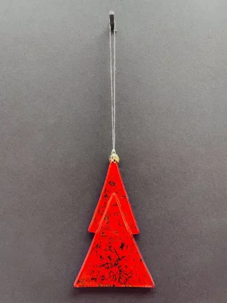 Christmas garlands and baubles - Christmas tree ornament in red-black colour - CARNEOL GLASS