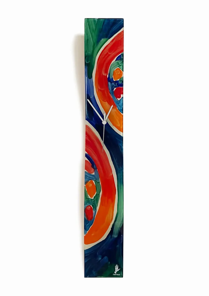Clocks - Wall clock, blue, green, orange, OB-OCS-10x70 - CARNEOL GLASS