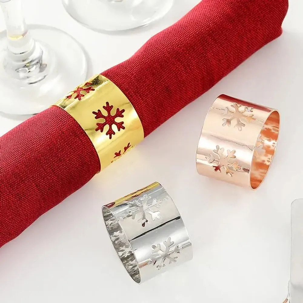 Christmas table settings - Napkin ring - Christmas snowflake 2 - silver or gold - SOSTRAW & SMARTTHINGS