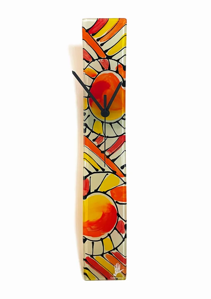 Clocks - Andalusia Red-Orange Wall Clock 6x41 cm - CARNEOL GLASS