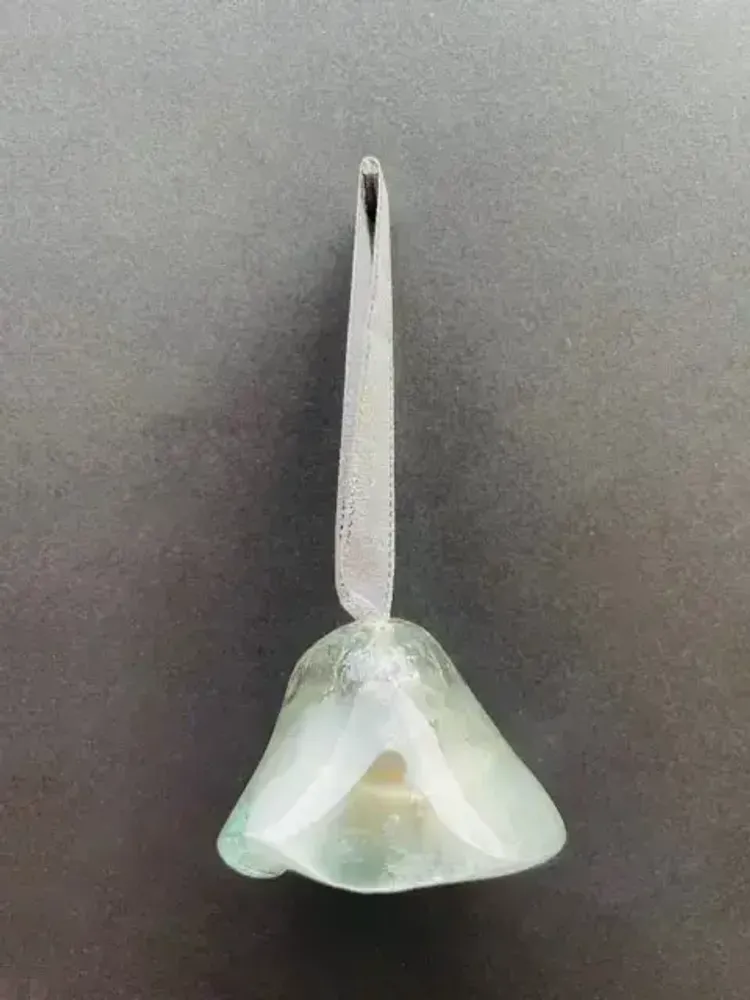 Autres décorations de Noël - Grande cloche en verre transparent sur un élégant cintre en ruban - CARNEOL GLASS