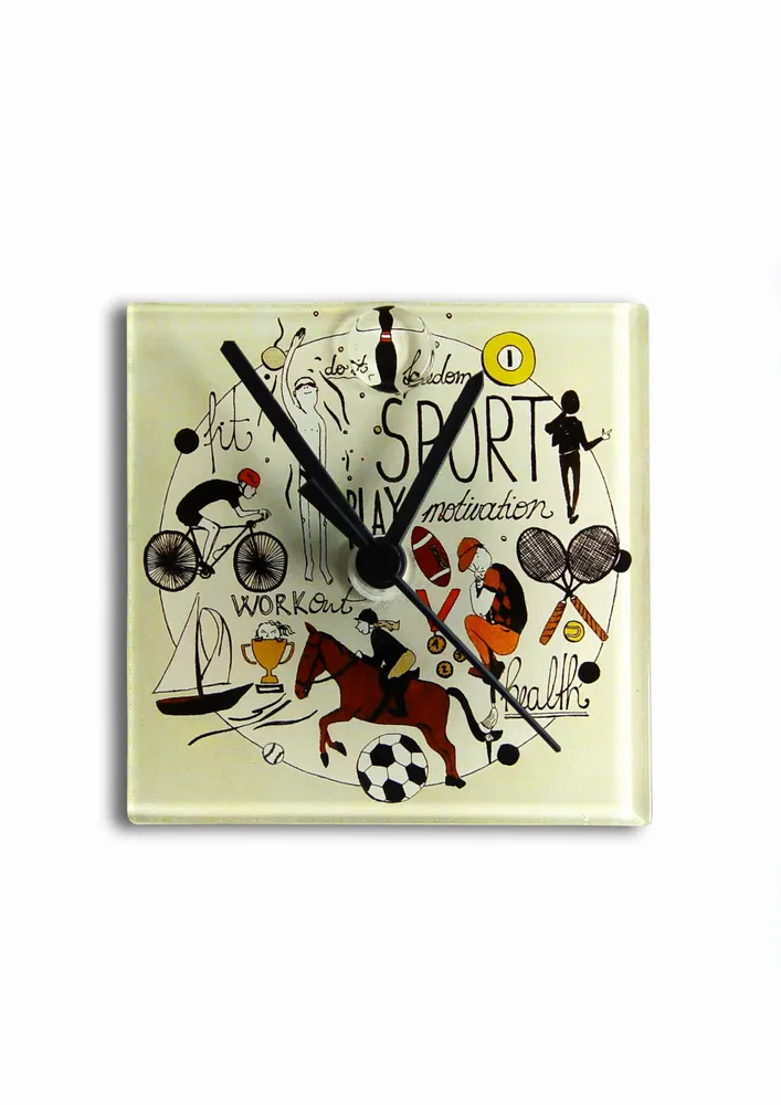 Horloges - Horloge murale Graficity sport 13x13 cm - CARNEOL GLASS