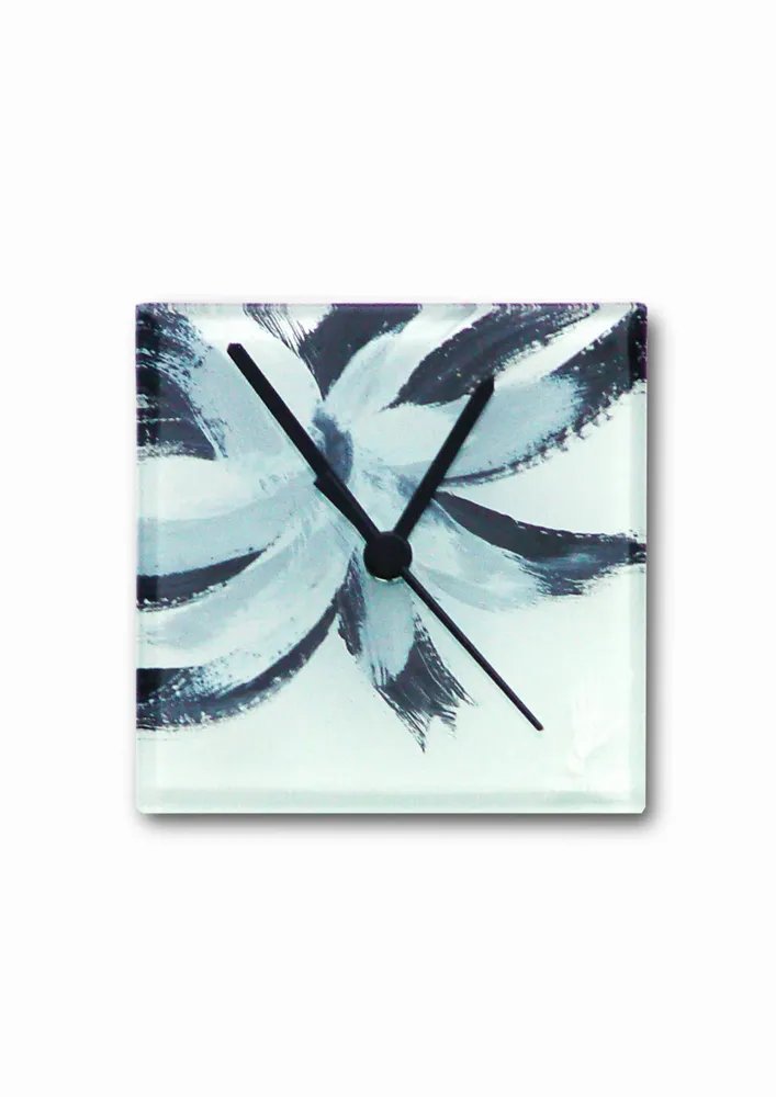 Horloges - Horloge murale Seastar pour Blanc-Noir 13x13 cm - CARNEOL GLASS