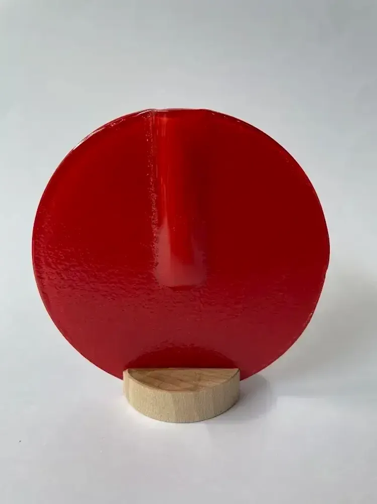 Vases - Round vase in red color 13 cm - CARNEOL GLASS