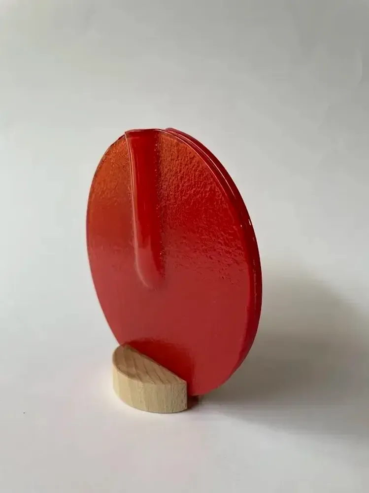 Vases - Round vase in red color 13 cm - CARNEOL GLASS