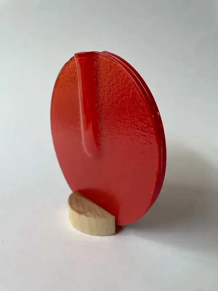 Vases - Round vase in red color 13 cm - CARNEOL GLASS