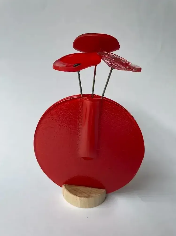 Vases - Ensemble de vases ronds, couleur rouge 13 cm - CARNEOL GLASS