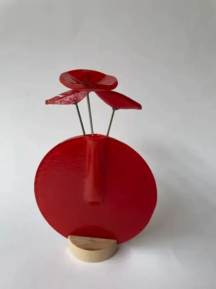 Vases - Ensemble de vases ronds, couleur rouge 13 cm - CARNEOL GLASS