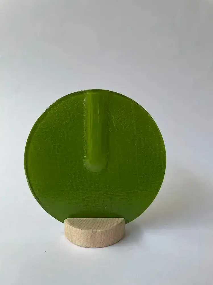 Vases - Round vase in apple green color 13 cm - CARNEOL GLASS