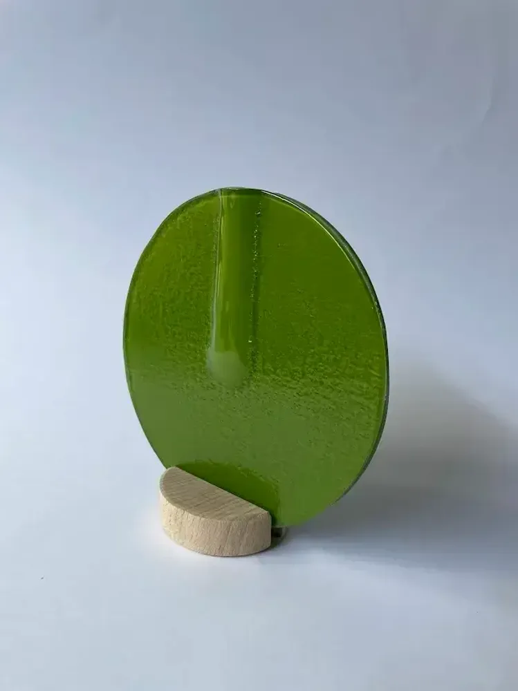 Vases - Round vase in apple green color 13 cm - CARNEOL GLASS