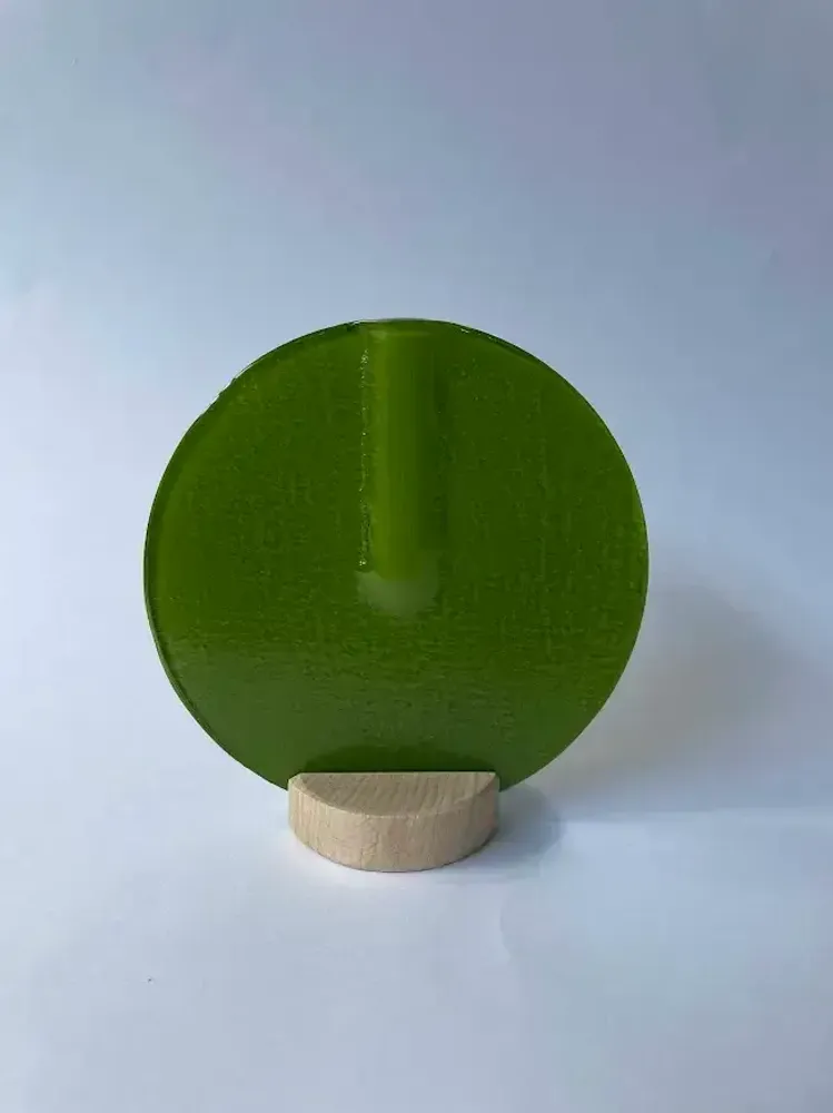 Vases - Round vase in apple green color 13 cm - CARNEOL GLASS